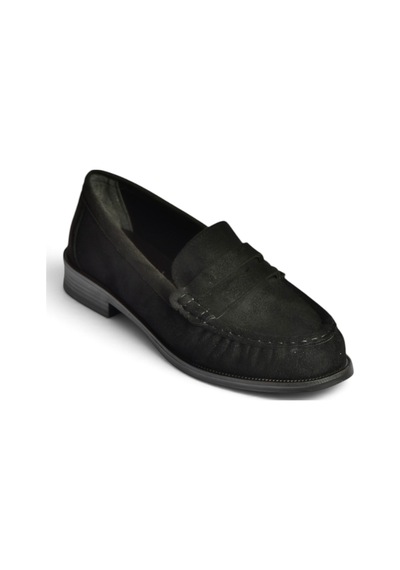 Fox Shoes Z820221002 Siyah Süet Kadın Loafer Ayakkabı