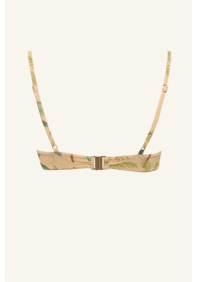 Defacto Regular Fıt Çiçekli Simli Kumaş Bikini Üstü G7029ax26smkh452 Haki-kh452