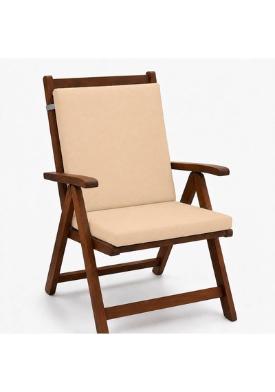 Tek Parça Sırtlıklı Sandalye Minderi 80 40 4 Cm Bej 80 40 4 Cm