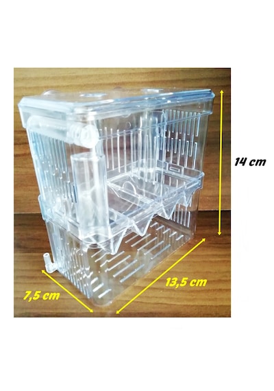Çok Fonksiyonlu Çift Bölmeli Akvaryum Balık Yavruluğu Akvaryum Yavruluk 13.5 x 7.5 x 14 CM