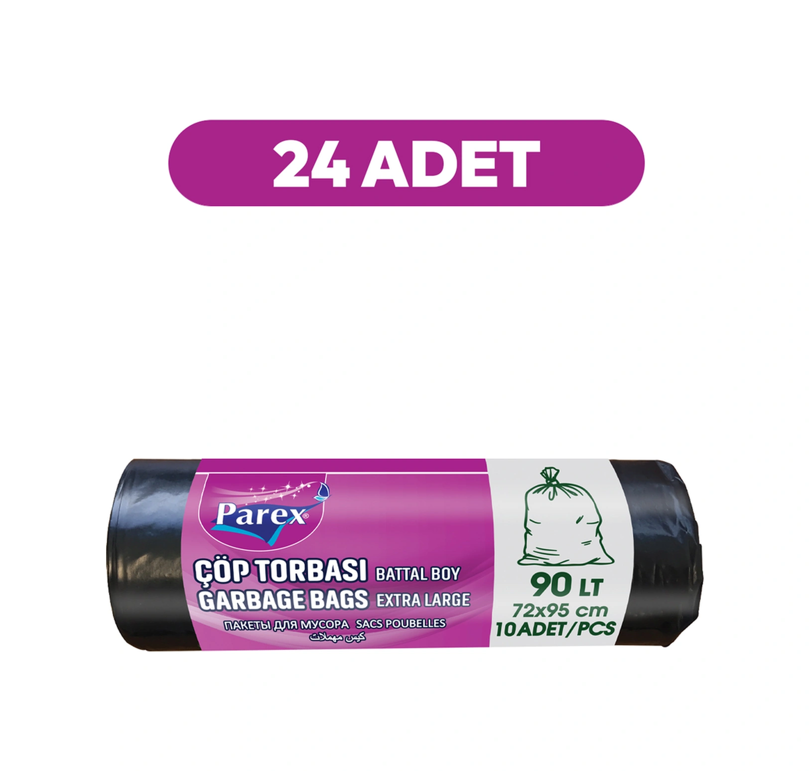 Professional 10'lu Çöp Torbası Battal Boy 72 X 95 Cm 24 Paket