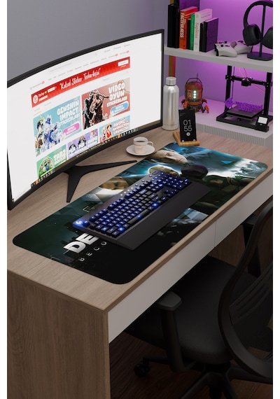 Detroit Become Human Dikişli Kauçuk Oyuncu Mousepad V1 - 90x40 Xxl Gaming Mouse Pad