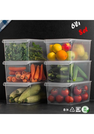 Tr 3185 6 Ad 8 Lt Dolap İçi Ve Buzdolabı İçi Düzenleyici Set Genel