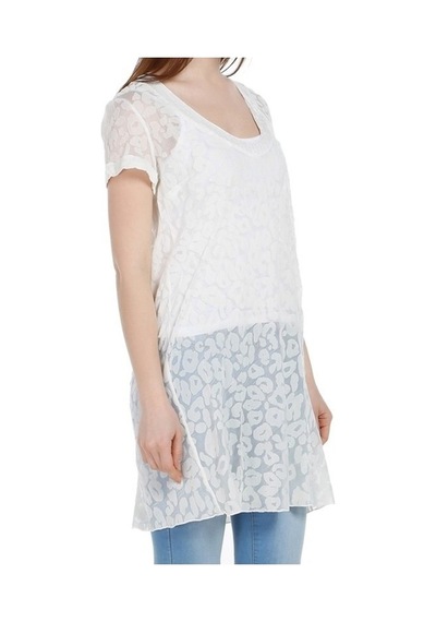 Bulalgiy Kadın Krem Ipek Leopar Desenli Plaj Elbise - Bga649106