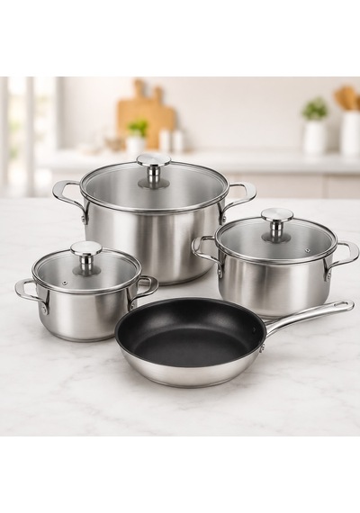 Kitchenaid 7 Pcs Çelik Tencere Seti Metalik