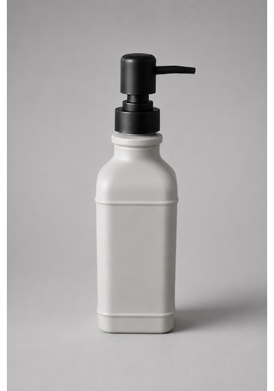 Aura Cam Sıvı Sabunluk 400 Ml Siyah Pompalı Modern Dekoratif Banyo Ve Mutfak Dispenseri - 19,5 Cm X 6 Cm X 6 Cm Gri