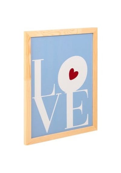 Deco Bold Hearts Duvar Panosu - Mavi - 30x40 Cm