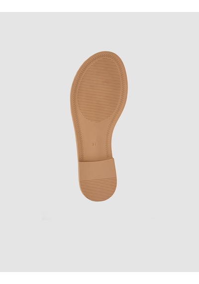 Cabani %100 Hakiki Deri Bej Kadın Sandalet Bej