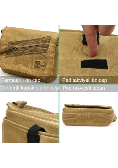Oldcottoncargo Old Cotton Cargo 7136 Robbie S Bag Okul - Tablet - Omuz Çantası Camel