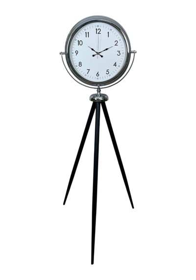 Plentiful Krom Standart Tripod Ayaklı Saat Gümüş