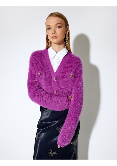 Koton Koton X Melis Ağazat - Uzun Kollu Taşlı Düğme Detaylı V Yaka Peluş Hırka Mor 5wak90682ht Mor Koton Koton X Melis Ağazat - Uzun Kollu Taşlı Düğme Detaylı V Yaka Peluş Hırka Mor 5wak90682ht Mor