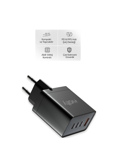 Hızlı Şarj Adaptörü 67w Gan + Type-c Kablo 100w Pd 4 Port, İphone & Samsung Uyumlu V0102013