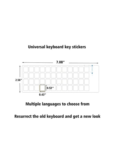 Siyah Rusça Şeffaf Klavye Etiketi Black Transparent Russian Keyboard Sticker 3m