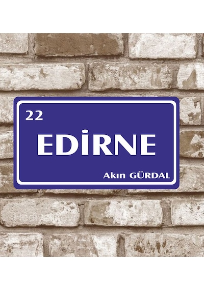 Kişiye Özel Metal Plaka Edirne 22 Retro Poster (29X15)
