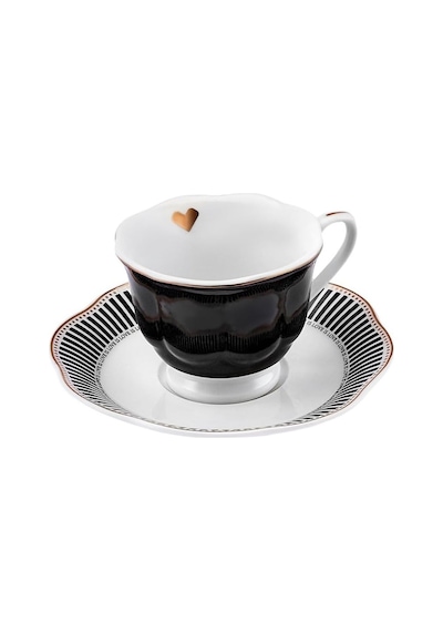 Piraye 6 Kişilik Kahve Fincan Takımı 80 Ml Siyah