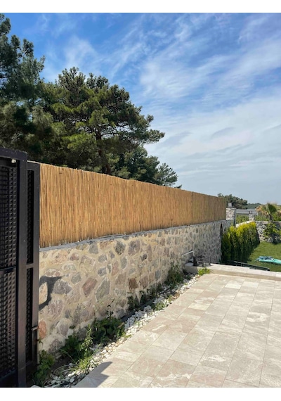 80 Cm X 6 Metre Misina Örgülü Kamış Hasır - Balkon Çiti + Montaj Kelepçesi Hediyeli