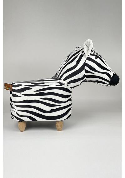 Zebra Zou Hayvanlı Puf Çocuk Koltuğu Beyaz - Siyah