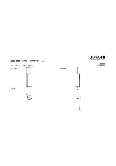 Bocchi Tuvalet Fırçalık Duvardan Mat Siyah 3053-0002-ab Krom