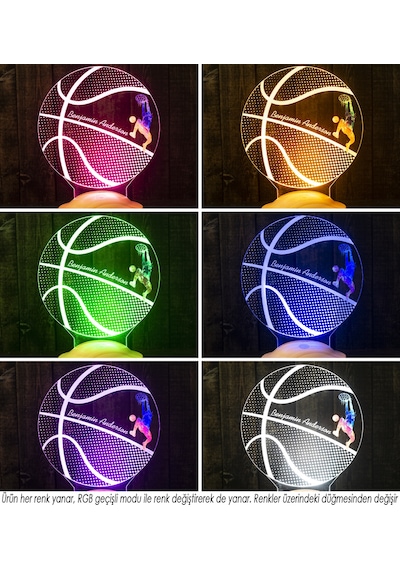 Basketbol Severlere Basketbolcu Hediyesi Basketbol Topu Led Lamba