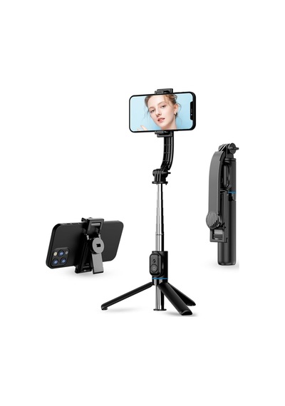 C01 Çok Amaçlı Selfie Çubuğu Masa Üstü Tripod Kumandalı Selfie 360 Derece Dönebilir 107 Cm