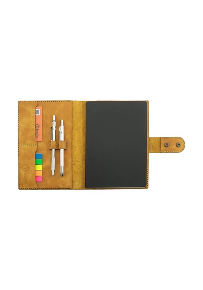 A5 Defter Ve Ajanda Kılıfı - %100 Rainbow Deri - Ko10001 - Hardal Sarısı Hardal Sarısı