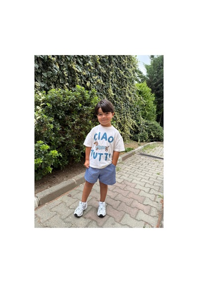 Poala Kids Mavi Dokuma Balloon Şort