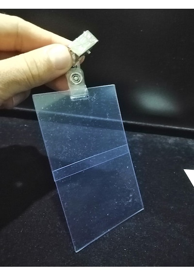 Pvc Mandallı Yaka Kartı İsimlik 7x10 Cm Dik Yaka Kartı Kıskaçlı