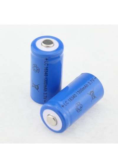 16340 Cr123A 1300Mah 3.7V Li On Şarjlı Pil 500 800 Cycle