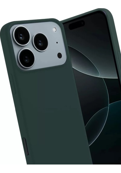 Hmngoakkllby Apple Apple iPhone Uyumlu 17 Pro Max/18 Pro Max First Silikon - Koyu Yeşil Akllhmng standart