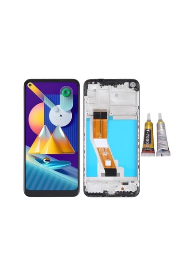Te Samsung Uyumlu M11 M115 Çıtalı Lcd Ekran Servis + B7000