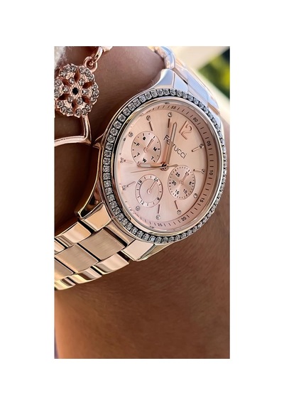 Ferrucci Fc06989 Rosegold Çelik Taşlı Şık Kadın Kol Saat+bileklik