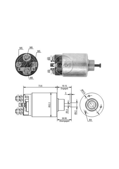 Zm 12v Marş Otomatiği Delco Tipi 3 Delik M5/m5 N11.18836