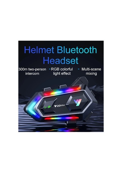 Hubrendy Kargo Y20 Max Motosiklet Bluetooth 5.3 Kask Intercom 2 Kişi 300 Metre Eşleşme Özellikli