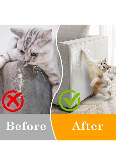 Çizilmeye Karşı Koruma, Kedi Bandı, Kendinden Yapışkanlı, Kedi Tırmalama Folyosu, Şeffaf, 30 Cm