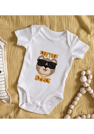 Bitmeyenkartus Bk Kids Little Boss Tasarımlı Bebek Body Zıbın - Model 3 Çok Renkli