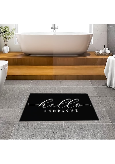 Evaşk Banyo Paspası İpeksi Kadifemsi Halı Yüzey Kaymaz Taban 60x90 BM00960S Siyah