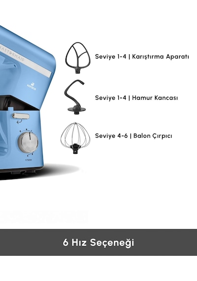 Karaca Mastermaid Chef Pro 1750 W Çift Kollu Stand Mikser