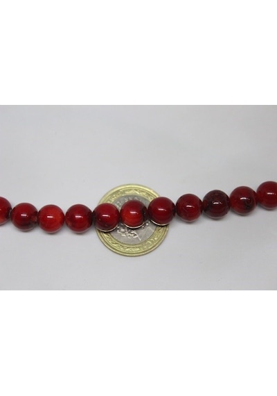 Mercan YARIM Dizi 8-9mm (Boyalıdır) (18cm uzunluğundadır)