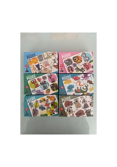 30 Parça Karton Puzzle Mini Boy 6'lı Set 4