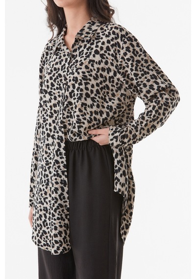 Fullamoda Fullamodest Leopar Desenli Büyük Beden Palazzo Takım- Siyah 24YGB190200991-Siyah Fullamoda Fullamodest Leopar Desenli Büyük Beden Palazzo Takım- Siyah 24YGB190200991-Siyah