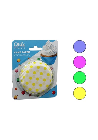 Qlux L-00168 Turta Ve Cupcake Kek Kapsülü - 50 Adet Çok Renkli