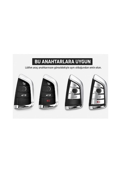 Bmw F40 F44 G20 G22 G30 X1 X3 G01 Siyah Silver Anahtar Kılıfı Şık Silikon Koruma