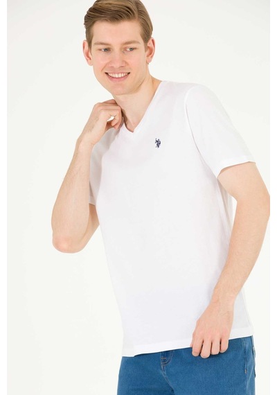 U.S. Polo Assn.  Erkek Tişört 5026320300-Vr013 Beyaz