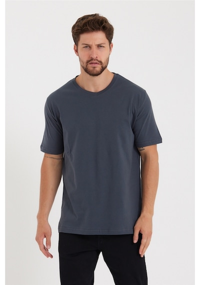 Tarz Cool Erkek V Yaka Slim Fit Likralı T-shirt Antrasit