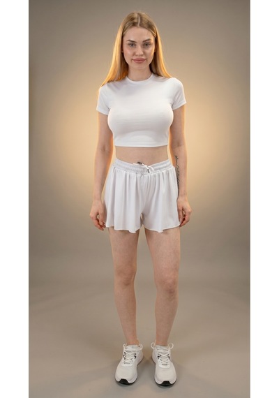 Heyy's Polyamid Mini Beyaz Short Etek Beyaz