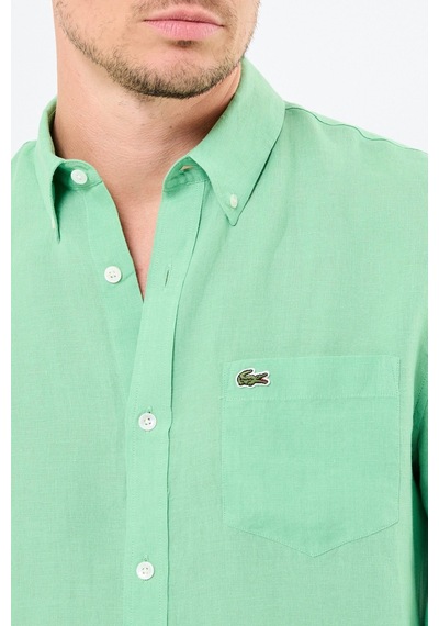 Lacoste Men's Regular Fit Button-down Collar Linen Shirt Erkek Düğmeli Yaka Keten Gömlek Yeşil Lacoste Men's Regular Fit Button-down Collar Linen Shirt Erkek Düğmeli Yaka Keten Gömlek Yeşil