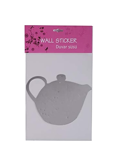 Aynalı Duvar Süsü Sticker Çaydanlık Şekilli Çok Renkli