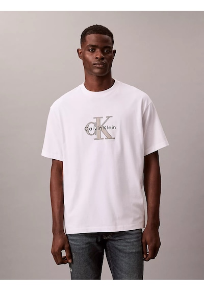 Calvin Klein Erkek T Shirt Lv04re815g Yaf Beyaz Beyaz