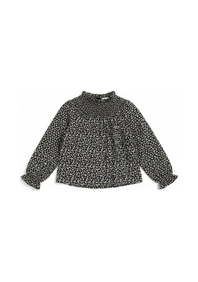 Çiçekli Kız Çocuk Bluz St09798 Siyah