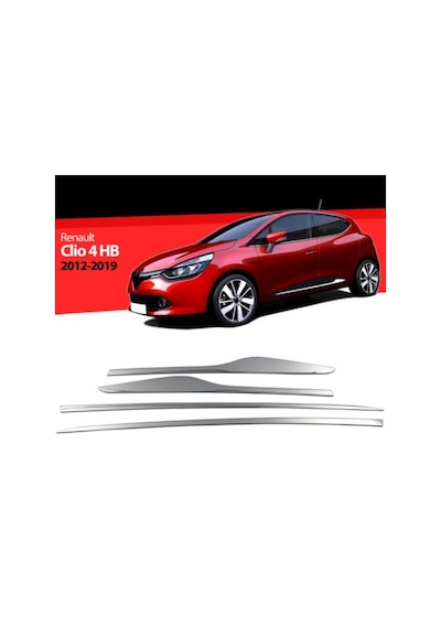 Renault Clio 4 Hb Krom Yan Kapı Çıtası 4 Parça 2012 ve Üzeri (00) (ŞüsCarOto Aksesuar)